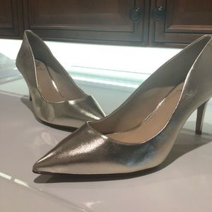 Vince Camuto Gold Lamé Heels
